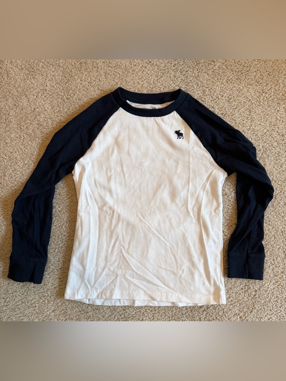 abercrombie kids White & Navy Raglan and White Long-Sleeve Tee